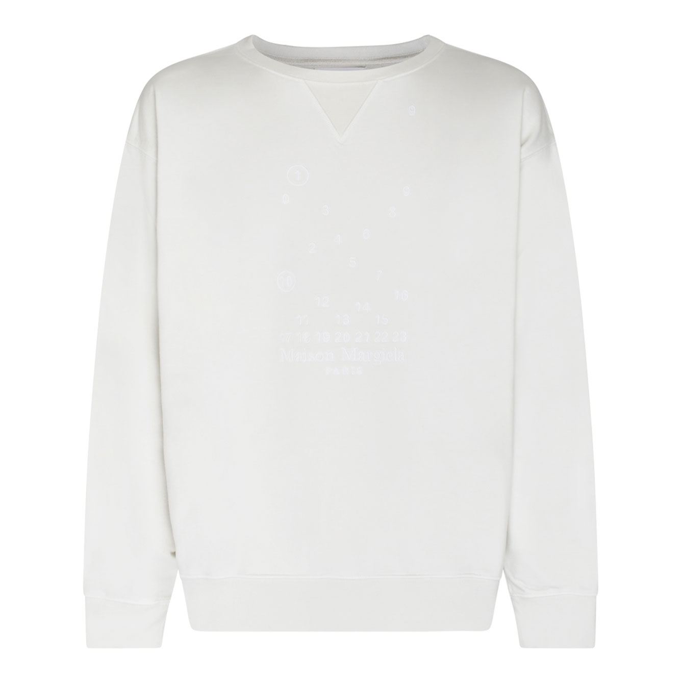 MAISON MARGIELA 초크 코튼 NUMBERS 프린트 점퍼 